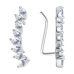 Серьги из серебра с фианитами (Арт.94024257)