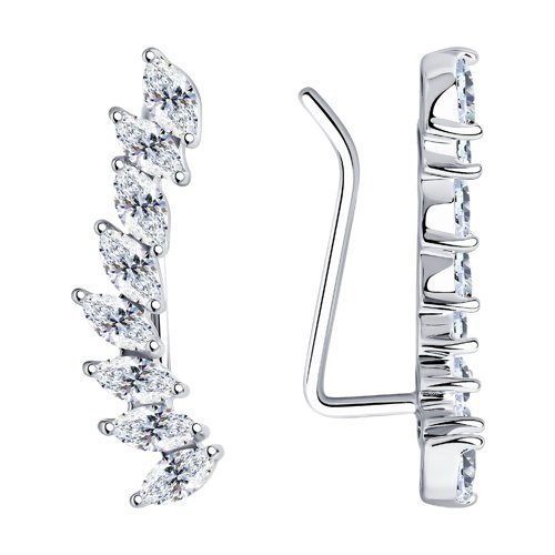 Серьги из серебра с фианитами (Арт.94024257)