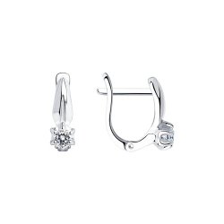 Серьги из серебра с фианитами (Арт.94025658)