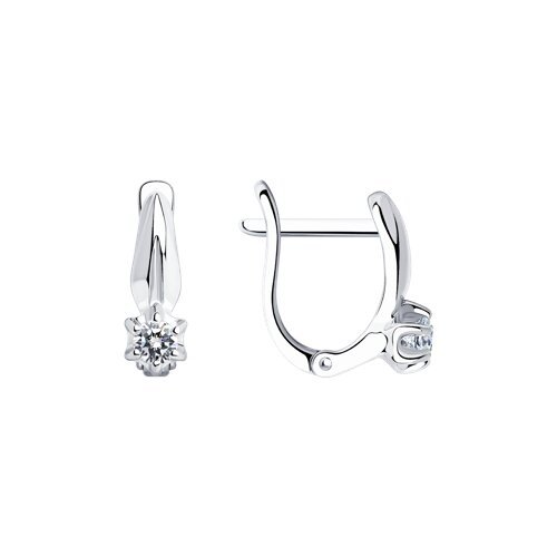 Серьги из серебра с фианитами (Арт.94025658)