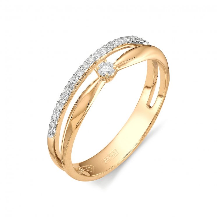 Золотое кольцо с бриллиантом Алькор КЮЗ (Золото) 11577-100