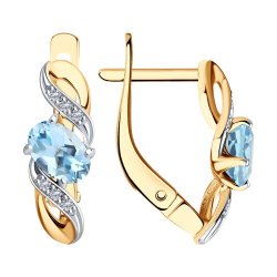 Серьги золотые пробы 585 с топазом (Арт.72-00043)