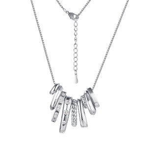 Ожерелье серебряное с фианитами «Chain Story» Fresh Jewelry (арт.CZ-N03169-X-W-X-X-W)