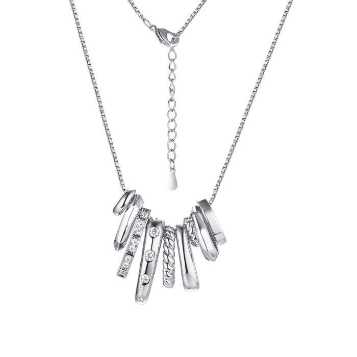 Ожерелье из серебра с фианитом (Арт.cz-n03169-x-w-x-x-w)