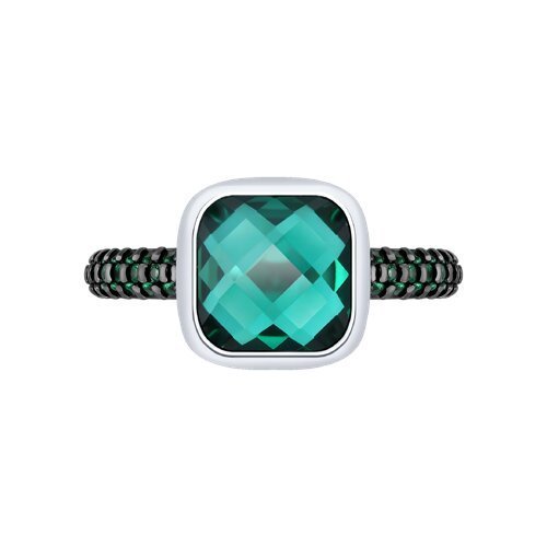 Кольцо из серебра с кварцем и фианитами (Арт.92014687)