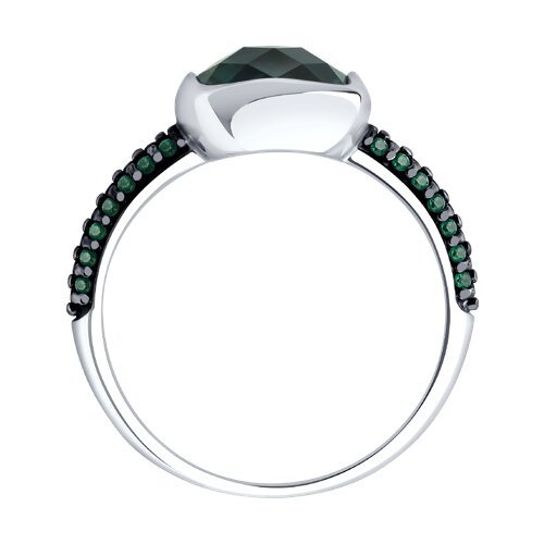 Кольцо из серебра с кварцем и фианитами (Арт.92014687)