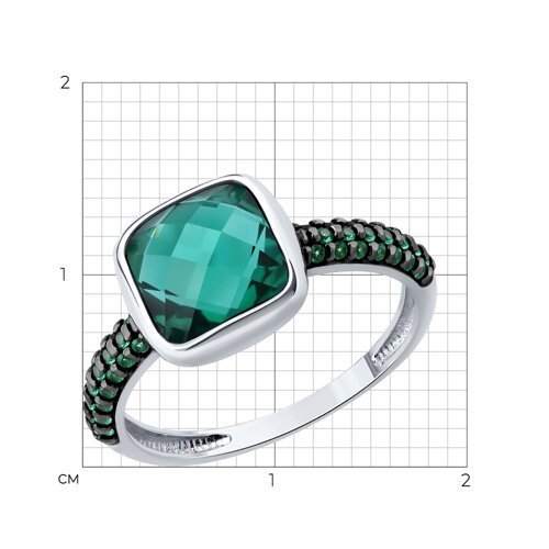 Кольцо из серебра с кварцем и фианитами (Арт.92014687)