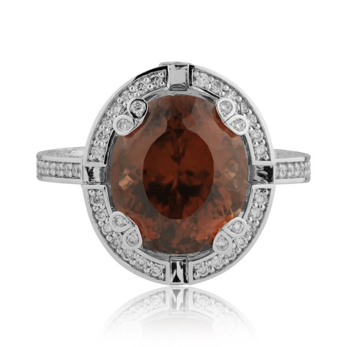 Кольцо из золота с бриллиантом и цирконом Русские Самоцветы (Арт.95847)