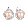 Серьги серебряные с жемчугом и фианитами «Nautilus Blossom» Fresh Jewelry (арт.PI-E00384-X-W-PNP-X-W)