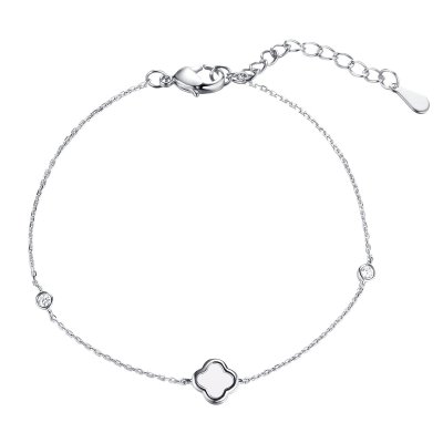 Браслет из серебра с керамикой и фианитом (Арт.tc-b02156-w-w-x-x-w)