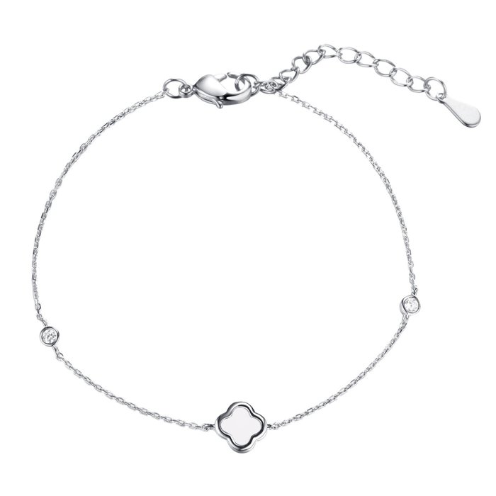 Браслет из серебра с керамикой и фианитом (Арт.tc-b02156-w-w-x-x-w)