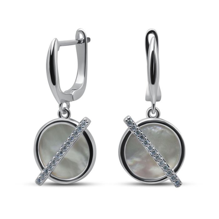 Серьги Серебряные крылья (Арт.222237129a_perlamutr_kubcirkonii)