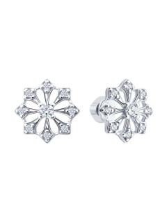 Серьги из серебра с фианитами «Снежный цветок» Соколов (арт.94-122-00084-1)