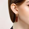 Серьги из золочёного серебра с янтарём (Арт.83020062)