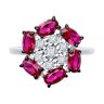 Кольцо из серебра с корундами и фианитами (Арт.84010035)