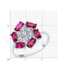Кольцо из серебра с корундами и фианитами (Арт.84010035)