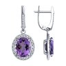 Серьги из серебра с аметистами и фианитами (Арт.94-321-02647-2)