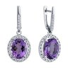 Серьги из серебра с аметистами и фианитами (Арт.94-321-02647-2)