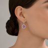 Серьги из серебра с аметистами и фианитами (Арт.94-321-02647-2)
