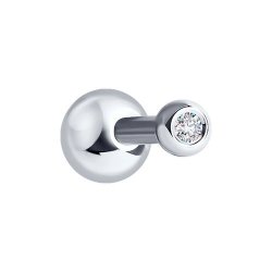 Серьга моно из белого золота с бриллиантом (Арт.1060010-3)