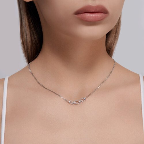 Колье из белого золота с бриллиантами (Арт.1070282-3)