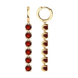 Серьги из золочёного серебра с гранатами (Арт.92022827)