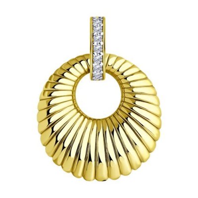Подвеска из золоченого серебра с фианитами «Солнечный Вихрь» SOKOLOV (арт.93130018321)
