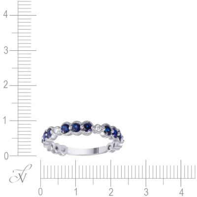 Кольцо из белого золота с бриллиантом и сапфиром (Арт.r34162_ko_sa_wg)