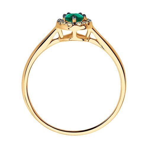 Кольцо из золота с бриллиантами и изумрудом (Арт.3010582)