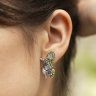 Серьги из белого золота с бриллиантом и сапфиром (Арт.re7017_sa_ys_bt_ta_wg)