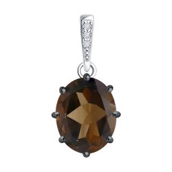 Подвеска из серебра с раухтопазом и фианитами (Арт.94-330-02054-4)