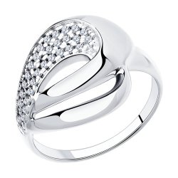 Кольцо из серебра с фианитами (Арт.94-110-00691-1)