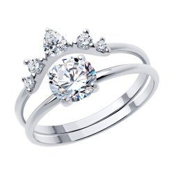 Кольцо из серебра с фианитами (Арт.94014076)
