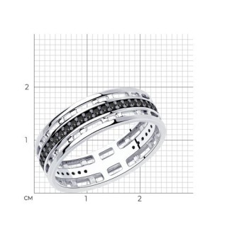 Кольцо из серебра с фианитом «Ночной Ритм» SOKOLOV (арт.94-110-01310-1)