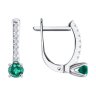 Серьги из белого золота с бриллиантами и изумрудами (Арт.3020540-3)