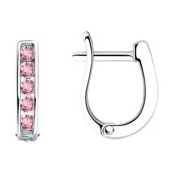 Серьги из серебра с фианитами (Арт.94026403)