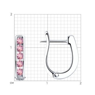Серьги из серебра с фианитами «Розовый Лед» SOKOLOV (арт.94026403)