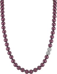 Ожерелье из серебра с жемчугом и кристаллом swarovski (Арт.32l-sk-18)