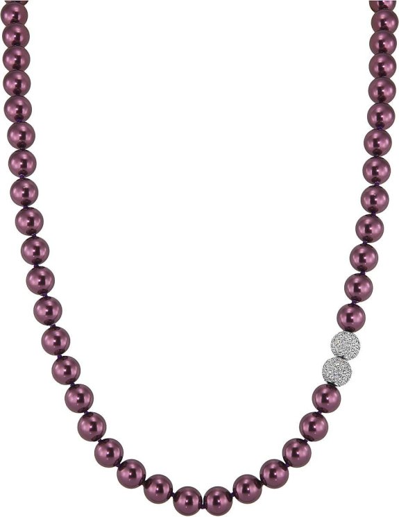 Ожерелье из серебра с жемчугом и кристаллом swarovski (Арт.32l-sk-18)