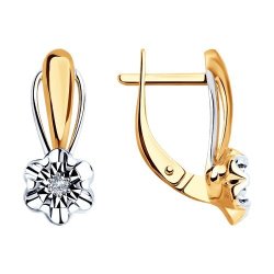 Серьги из комбинированного золота с бриллиантами (Арт.51-220-00024-1)