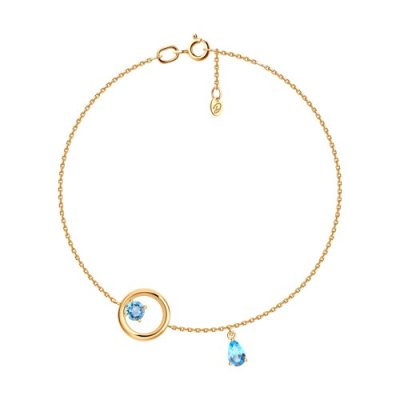 Браслет золотой с топазом «Небесный круг» Соколов (арт.52-350-00457-1)