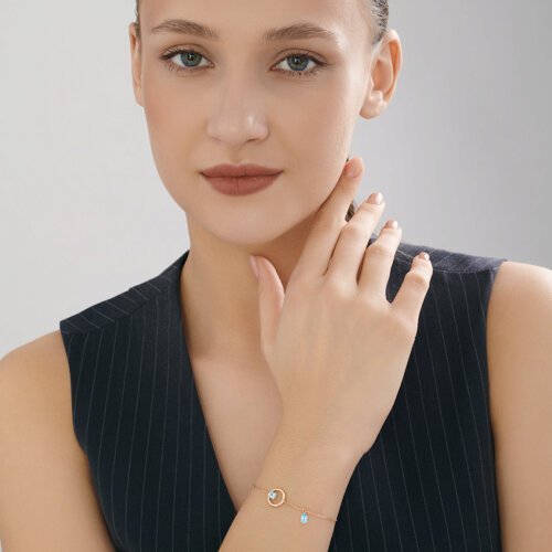 Браслет золотой с топазом «Небесный круг» Соколов (арт.52-350-00457-1)