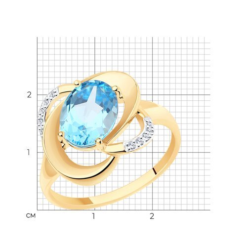 Кольцо золотое пробы 585 с топазом (Арт.51-310-00926-1)