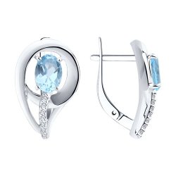 Серьги из серебра с топазами и фианитами (Арт.94-320-00551-1)