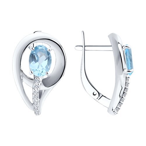 Серьги из серебра с топазами и фианитами (Арт.94-320-00551-1)
