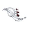 Брошь из серебра с гранатами и фианитами (Арт.94-340-01048-2)