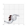 Брошь из серебра с гранатами и фианитами (Арт.94-340-01048-2)