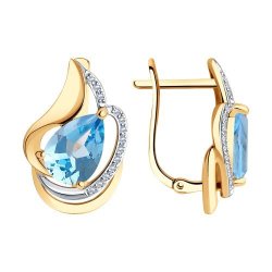 Серьги золотые пробы 585 с топазом (Арт.51-320-00921-1)