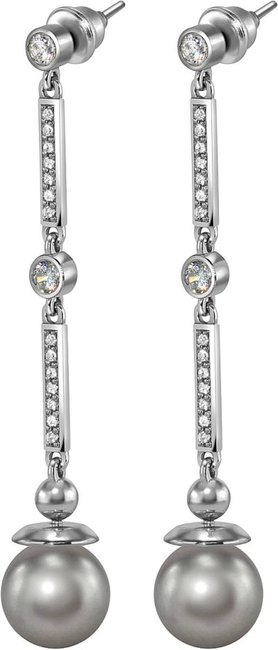 Серьги серебряные с жемчугом и кубическим цирконием Beautiful 30S Rivoli (арт.AAS-5-10-30-S)