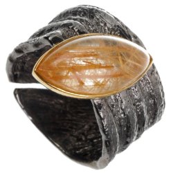 Серебряное кольцо BEAVERS с кварцем 1351rkv_ox